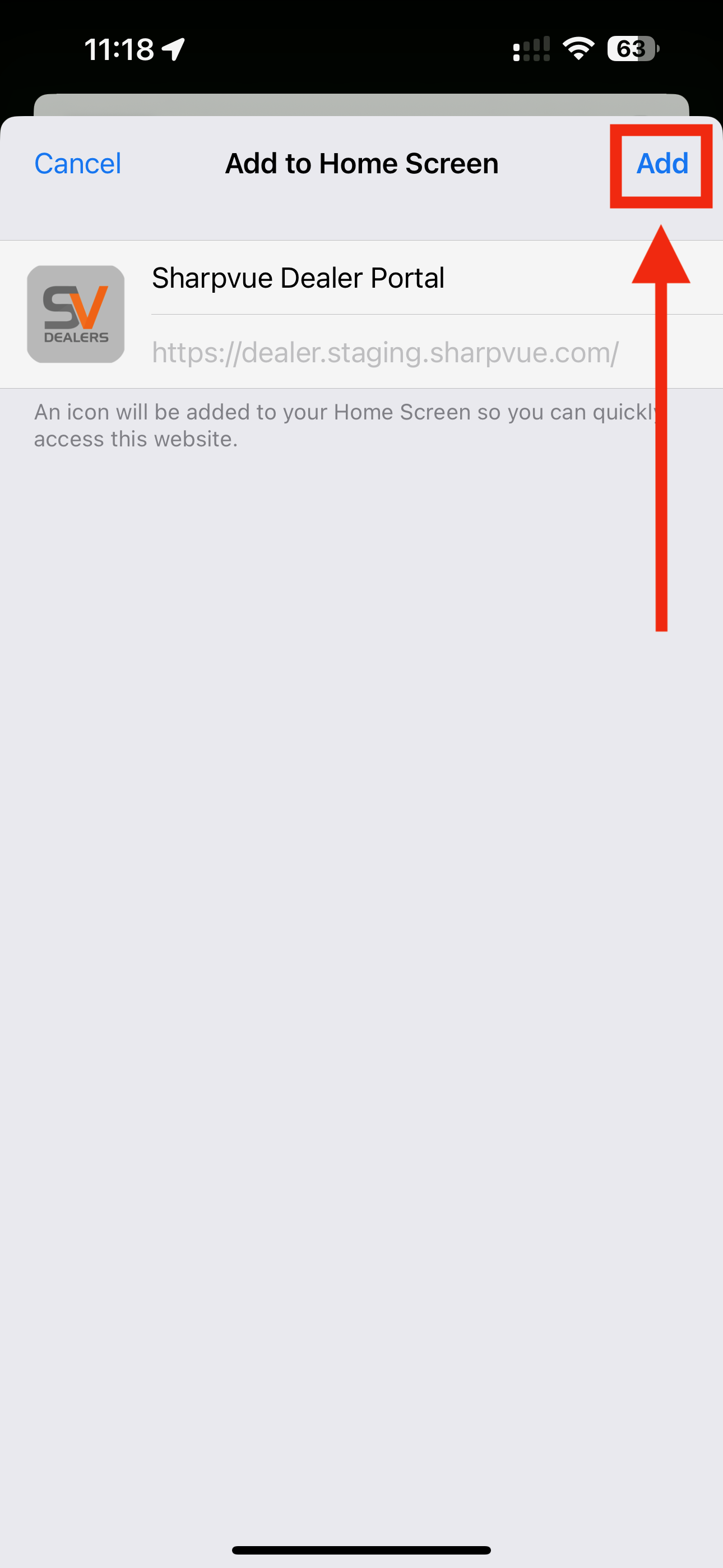 Save to Home Screen